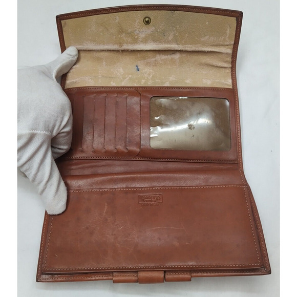 Dooney & Bourke Black Leather Kisslock Pocket Trifold Wallet - VTG Made in USA - Picture 8 of 16